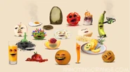 Orange with the deceased foods in Annoying Orange: Annoying Ways To Die
