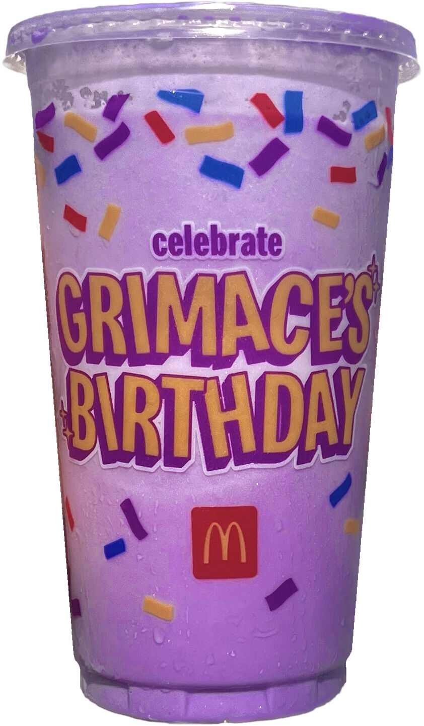 Grimace Birthday Shake Cup June 2023 PROMO