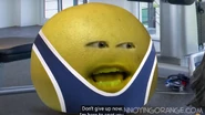Grapefruit wearing a Blue Workout Uniform in Annoying Orange: OMG