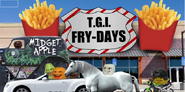 Orange and friends arrive at TGI Fridays