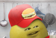 Grapefruit in his DaneBurgers uniform as a cook.