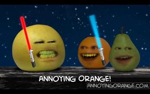 Grapefruit in a lightsaber duel during Orange's Theme Song