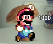 Mario using mushroom to get bigger