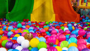 Orange and Midget Apple in the ball pit