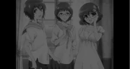 Takako with Yuuya and Yukari. This image demonstrates she can actually smile and not be horrifying.