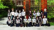 Mei in the group photo. She's on the far right, between Kouichi and Chibiki.