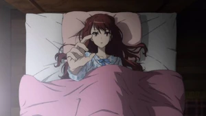 Izumi wakes up from her sleep.
