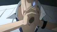 Mr. Kubodera stabs himself.
