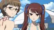 Takako and Izumi at the beach.