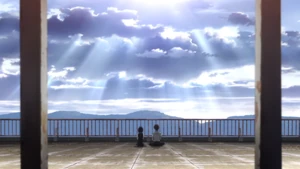 Mei y Kōichi almorzando.