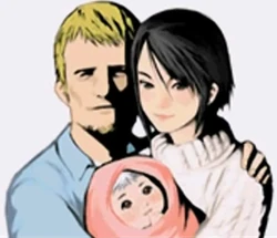 Ashley with her parents.