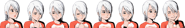 The sprites for Ashley showing various emotions in Another Code: Two Memories