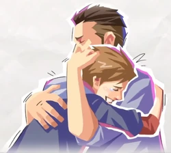 Matt reuniting with his father in the ending