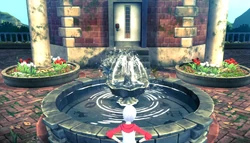 Ashley in the courtyard