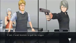 Richard tries to prevent Ashley from being killed by the culprit.