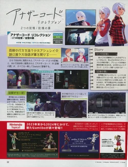 Article with basic information about the game on Dengeki Nintendo's December 2023 issue, page 32
