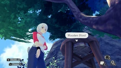 A wooden stool