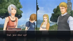 Ashley having an outburst at Richard in which she calls him the worst father in the world.