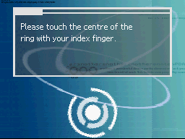 The DAS requesting for a biometric scan by placing the finger on the touchscreen