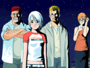 Ashley with her family and Captain