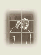 The novel still-illustration of Chris signalling for Frank