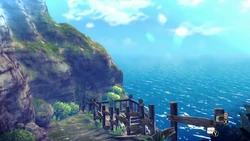 View of the sea near the island