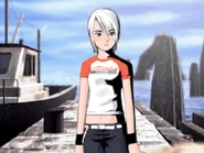 Ashley arrives on Blood Edward Island's dock