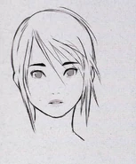 Front-facing pencil sketch