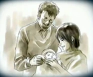 A young Ashley with her parents in the '90s