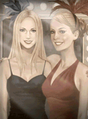 Mags (right) as a dancer.