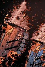 The sledge drilling upwards.