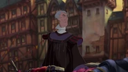 Frollo starrt wütend Esmeralda hinterher.