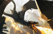 Aegon und Balerion kämpfen im Ersten Dornischen Krieg