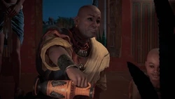 Taharqa stößt mit Bayek an