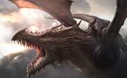 Balerion wird von Aegon geflogen