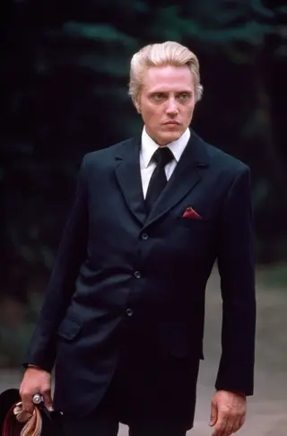 Max Zorin in seinem maßgeschneiderten Reiteranzug - Publicityfoto von Christopher Walken, 1985.