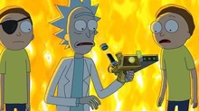 Evil Morty und seine Feinde in einer brenzlichen Lage.