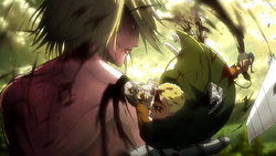 Reiner escapes from the Female Titan