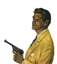 Francisco "Pistols" Scaramanga - Buch-Illustration von Richard Chopping, 1965
