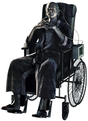 Spencer in seinem Rollstuhl