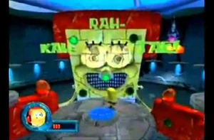 SpongeBot SteelPants yelling out "Kah-Rah-Tae".