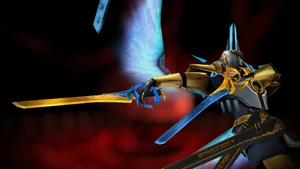 Gabriel with his swords, Justice and Splendor.