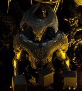 Steppenwolf's statue making contract with Luthor