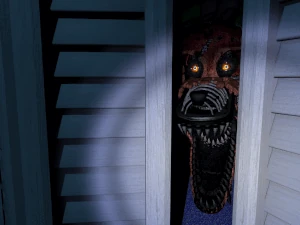 Nightmare Foxy Snapping at the protagonist.