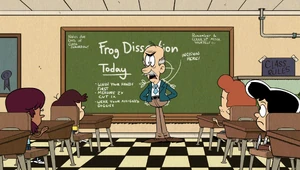 Huggins yelling at the students with say "NOT!".