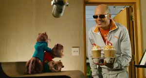 Ian offering the Chipmunks sugar-filled milkshakes to keep them up.