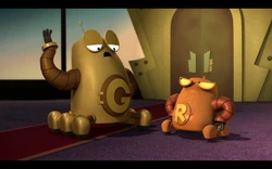 Gart with his brother, Robot.