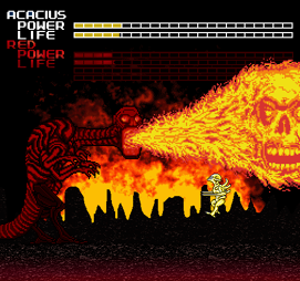 Red's final form, unleashing hellfire on Acacius.