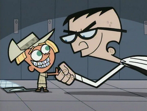 Crocker promising Chester and A.J. they could enslave the Earth!