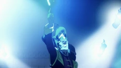 Amon demonstrating the extent of his power by removing Zolt's firebending before an awestruck crowd.